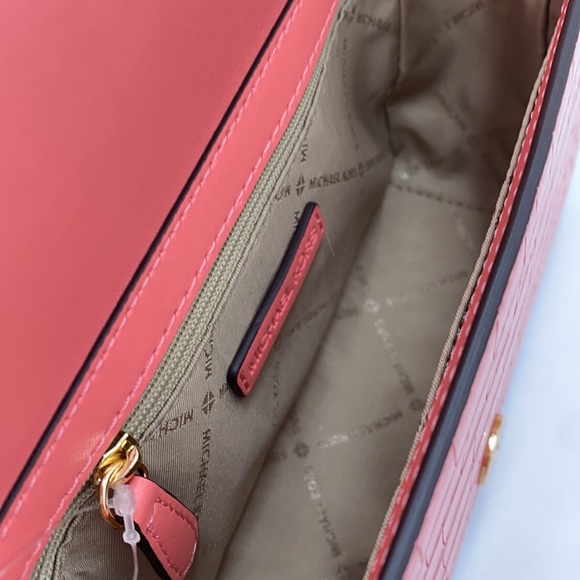 MICHAEL KORS MERCER SMALL CLUTCH XBODY GRAPEFRUIT - Picture 14 of 16